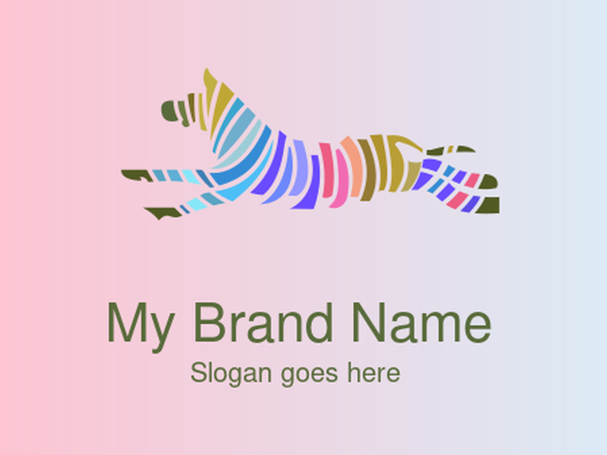 Dynamic Multicolor Zebra Stripe Logo Design for Wildlife and Eco-Friendly Brands